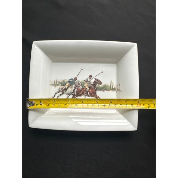Ralph Lauren Polo Scene Equestrian Wedgwood Bone China 8 inch Tray Trinket Dish - Picture 8 of 11
